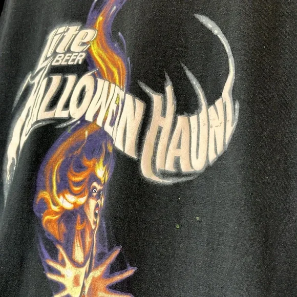Rare Vintage Miller Lite Single Stitch Halloween Haunt XL - Picture 2 of 9